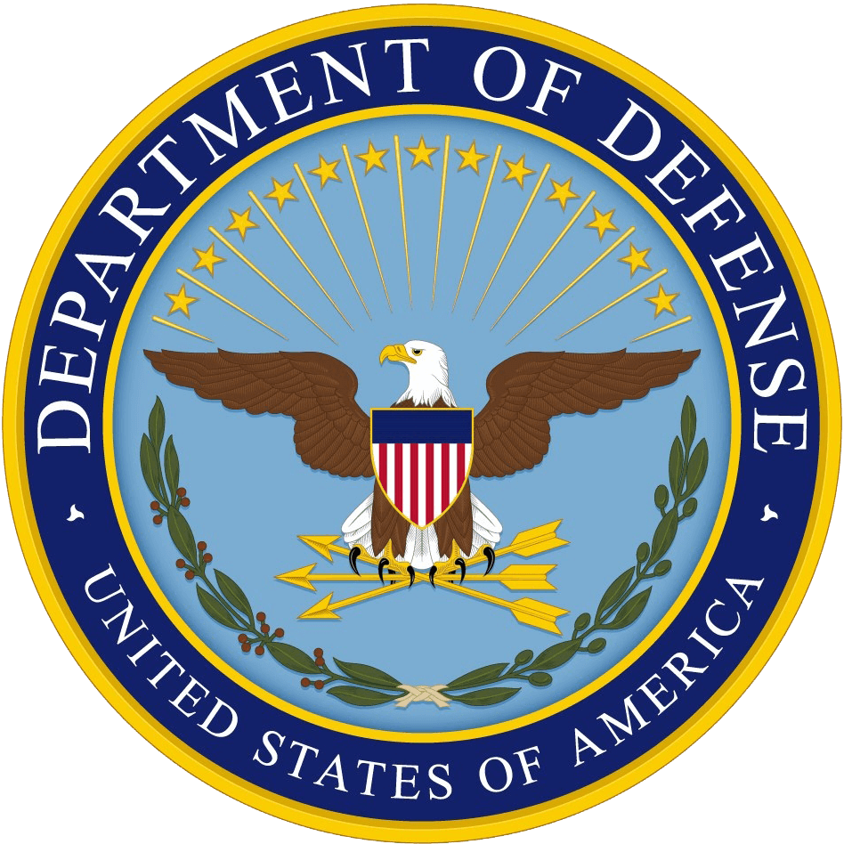 Official seal of the United States Department of Defense featuring an eagle, a shield, and a blue circular border with stars, symbolizing Human Resources operations.