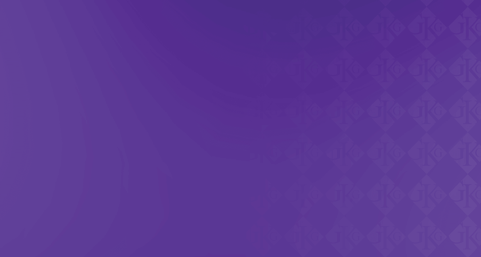 Abstract purple gradient background with a subtle GKG logo pattern