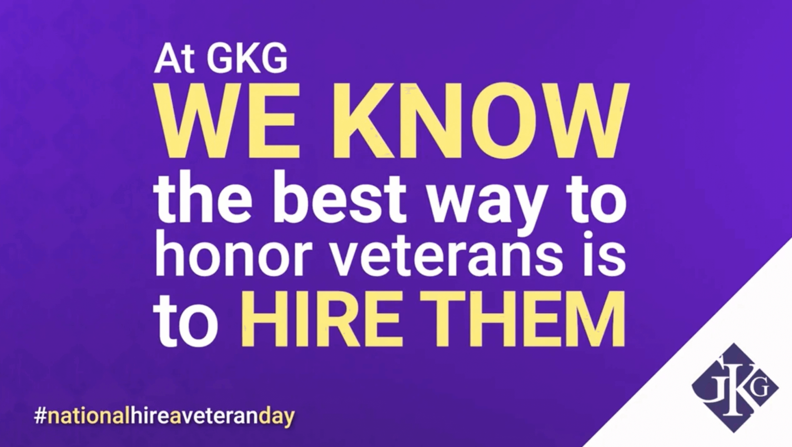 At GKC We know the best way to honor veterans is to hire them. #nationalhireaveteranday